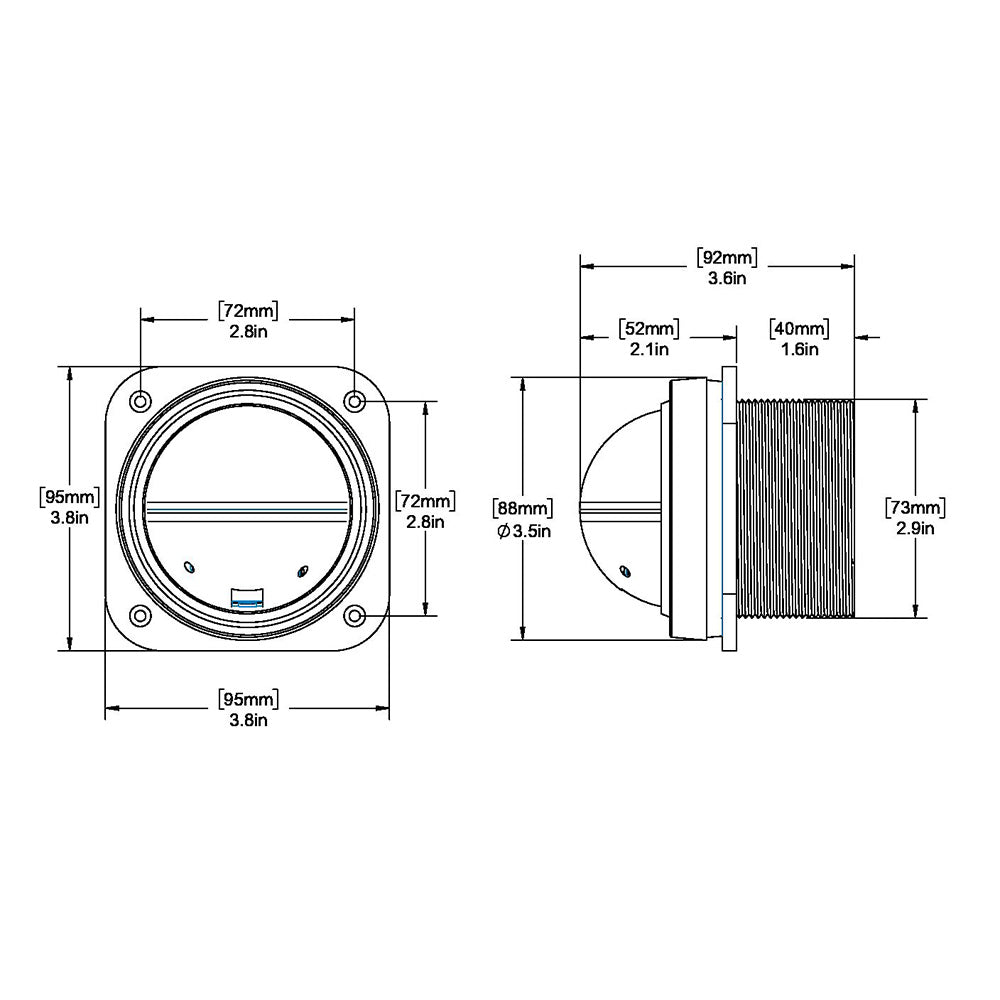 Ritchie V-537B Explorer Compass - Bulkhead Mount - Blue Dial [V-537B] - Houseboatparts.com