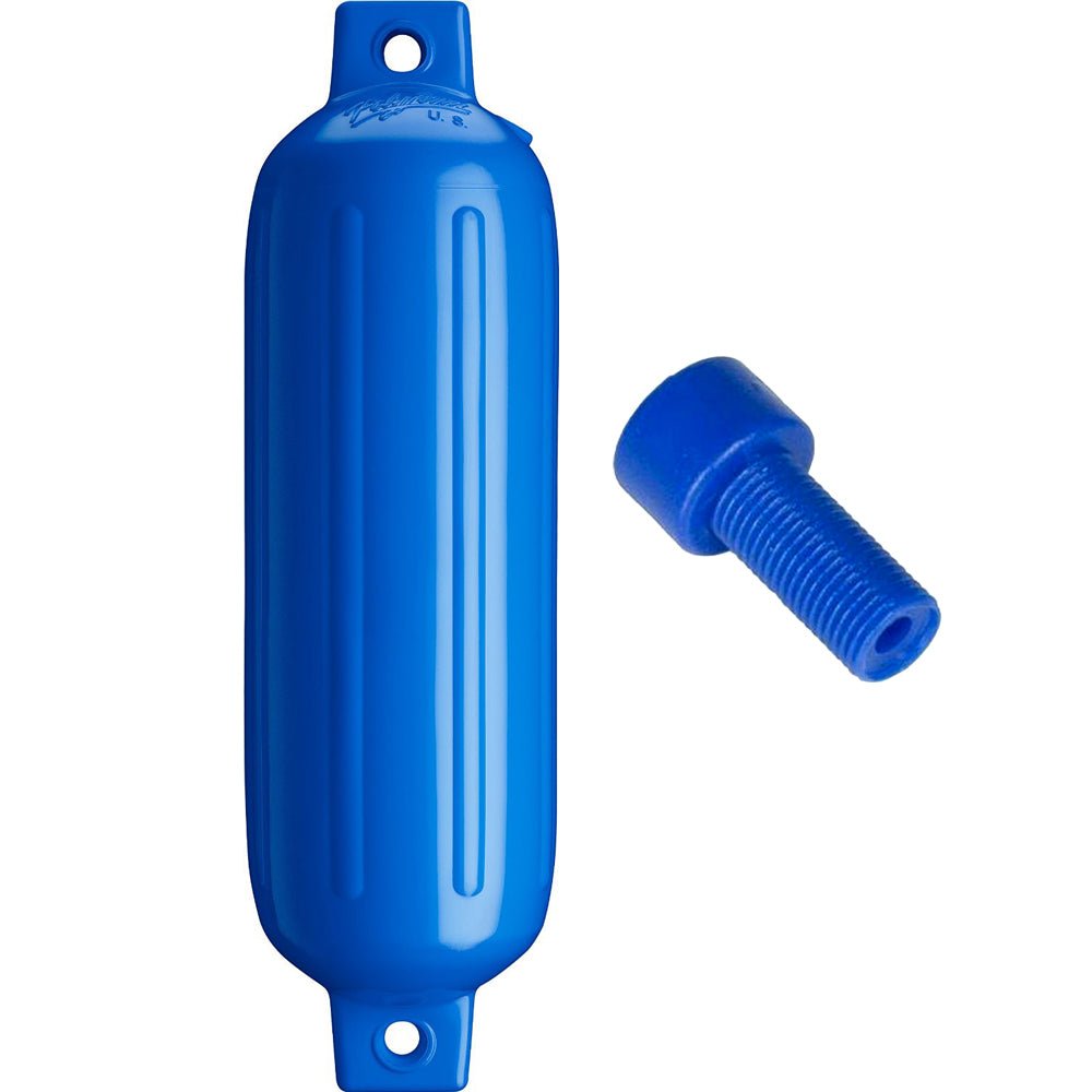 Polyform G-3 Twin Eye Fender 5.5" x 19" - Blue w/Adapter [G-3-BLUE] - Houseboatparts.com