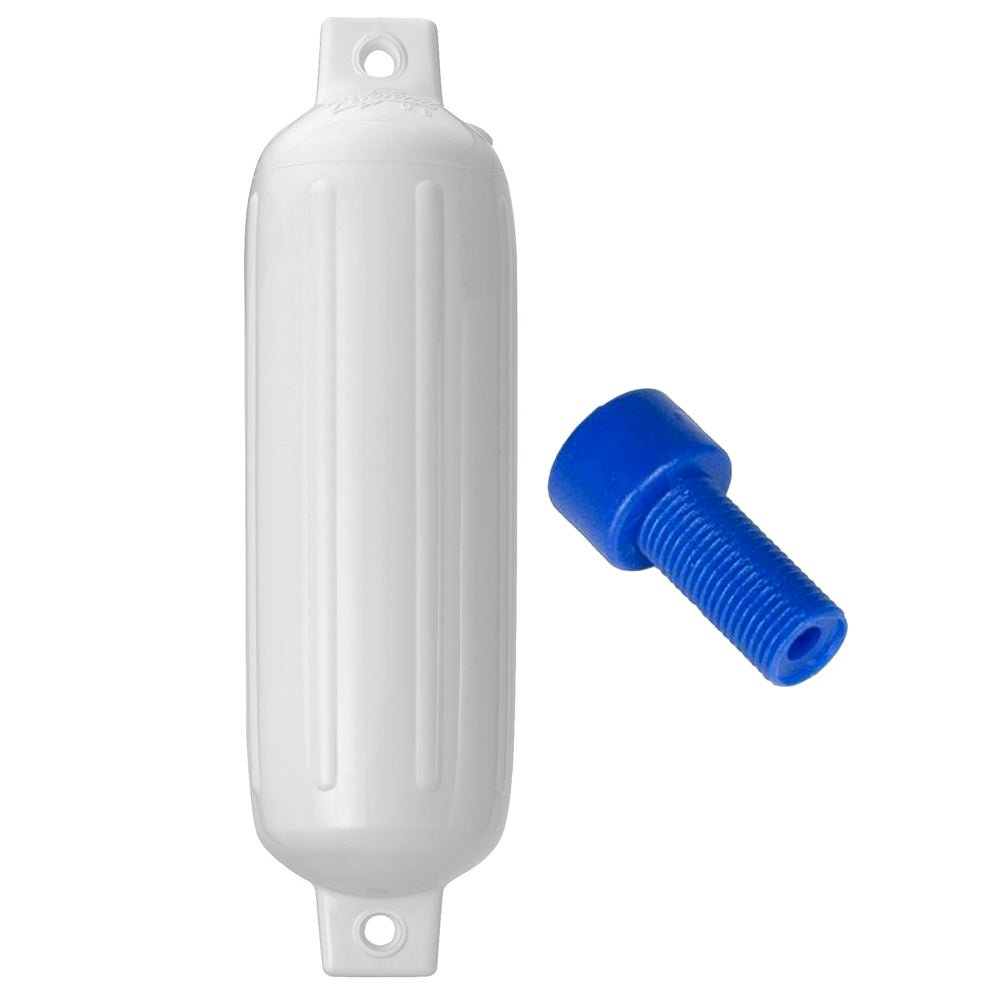 Polyform G-3 Twin Eye Fender 5.5" x 19" - White w/Adapter [G-3-WHITE] - Houseboatparts.com