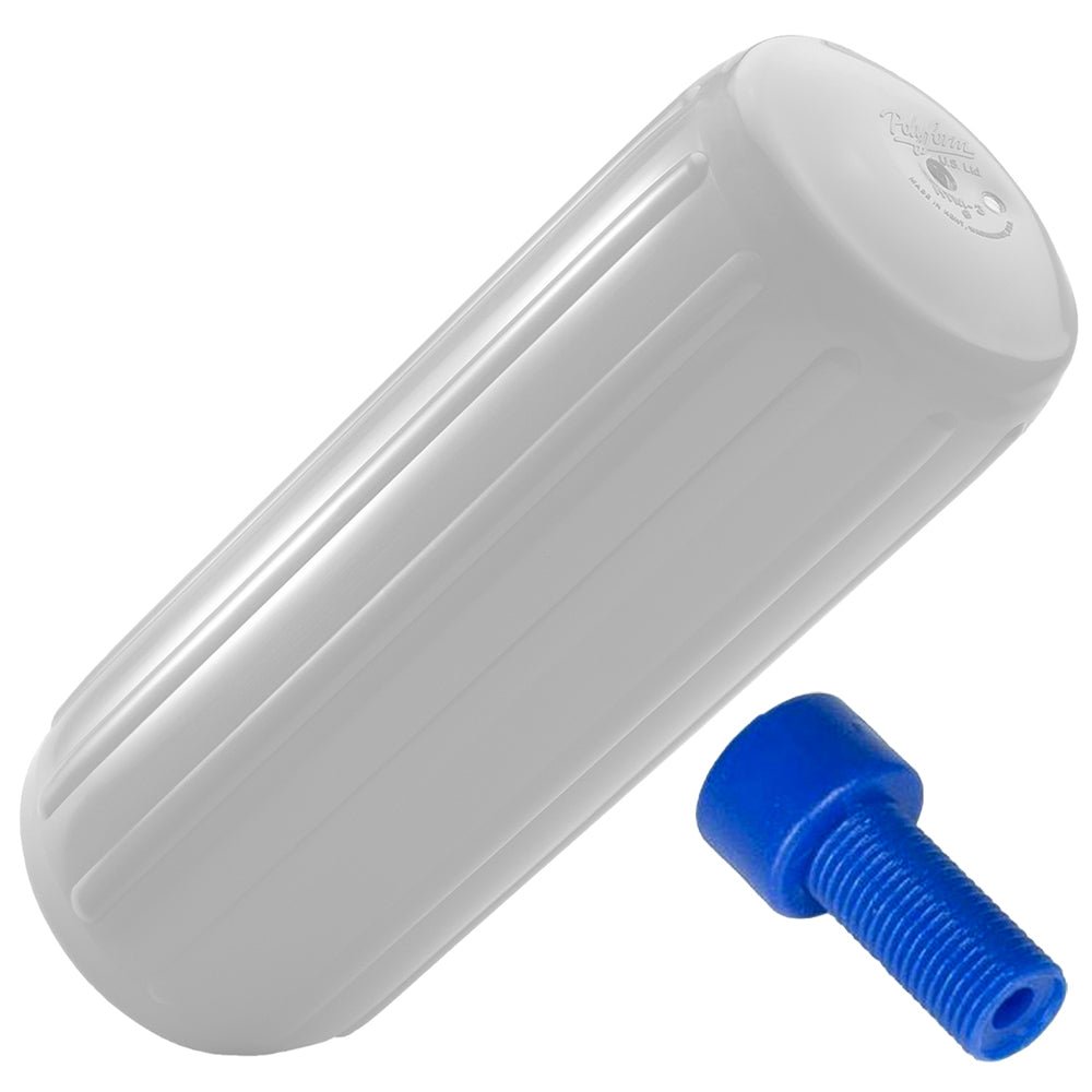Polyform HTM-1 Fender 6.3" x 15.5" - White w/Adapter [HTM-1-WHITE] - Houseboatparts.com