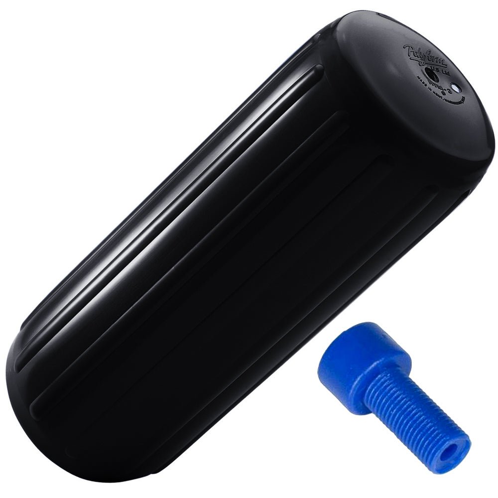 Polyform HTM-3 Fender 10.5" x 27" - Black w/Adapter [HTM-3-BLACK] - Houseboatparts.com