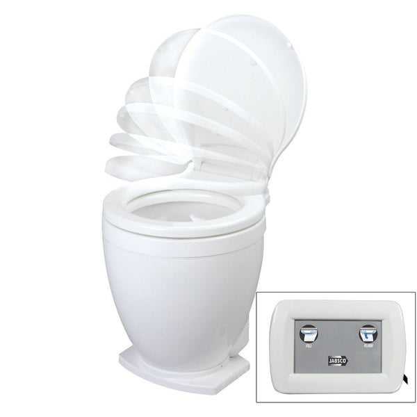 Jabsco Lite Flush Electric 12V Toilet w/Control Panel [58500-1012] - Houseboatparts.com