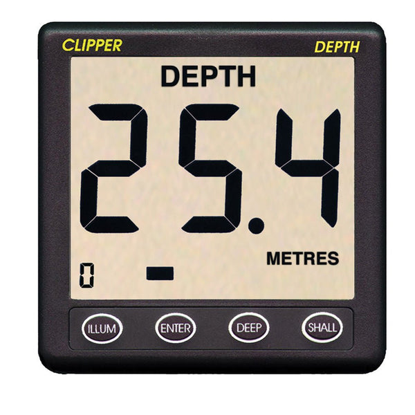 Clipper Depth Instrument w/Thru Hull Transducer & Cover [CL-D] - Houseboatparts.com
