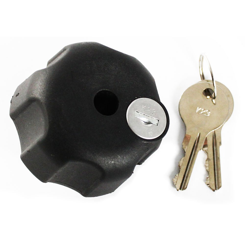 RAM Mount Knob w/Keyed Lock & 1/4" - 20 Brass Hole [RAM-KNOB3LU] - Houseboatparts.com