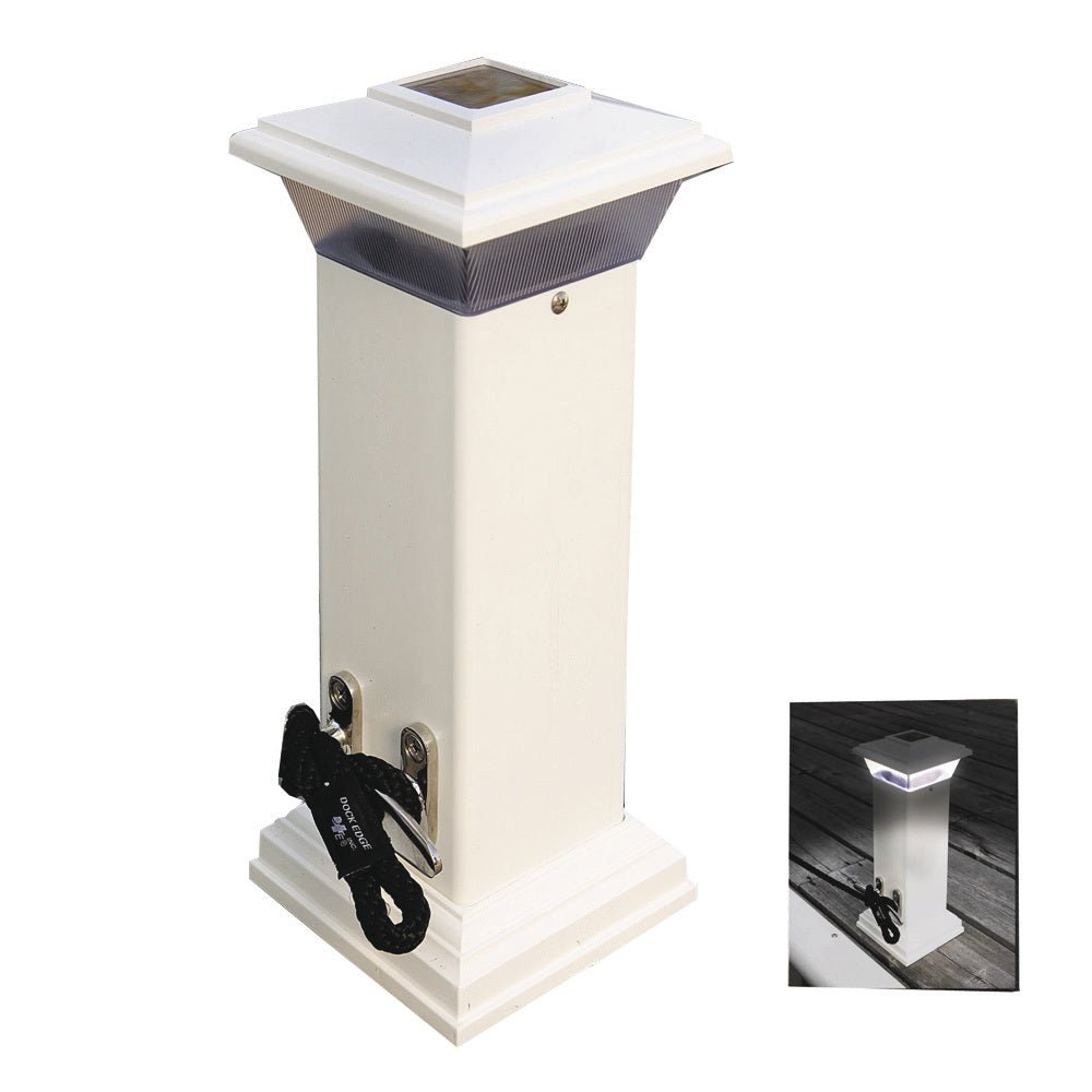 Dock Edge Cleatlite Solar Dock Light w/SS Mooring Cleat 12" [96-250-F] - Houseboatparts.com