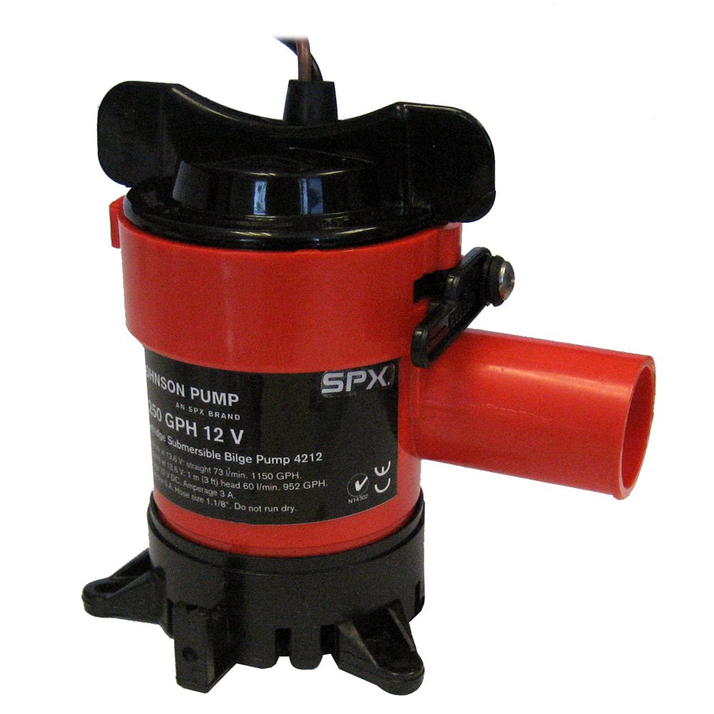 Johnson Pump 1250 GPH Bilge Pump 1-1/8" Hose 12V [42123] - Houseboatparts.com