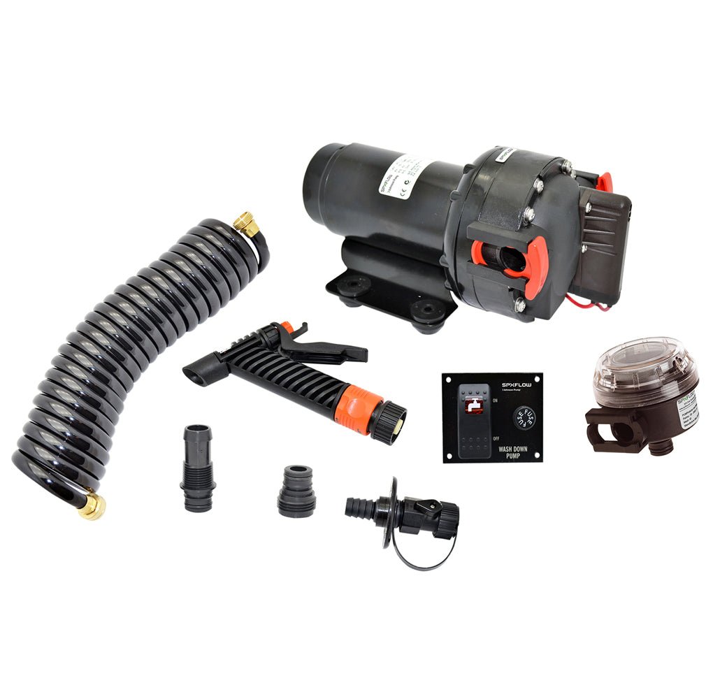 Johnson Pump Aqua Jet 5.2 GPH Washdown Pump Kit w/Hose - 12V [64534] - Houseboatparts.com