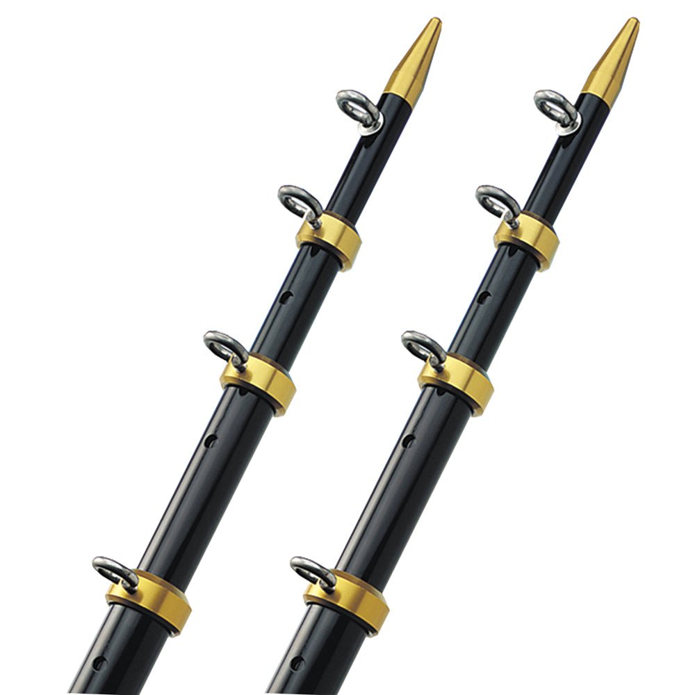 TACO 15' Telescopic Outrigger Poles 1-1/8" - Black/Gold [OT-0441BKA15] - Houseboatparts.com