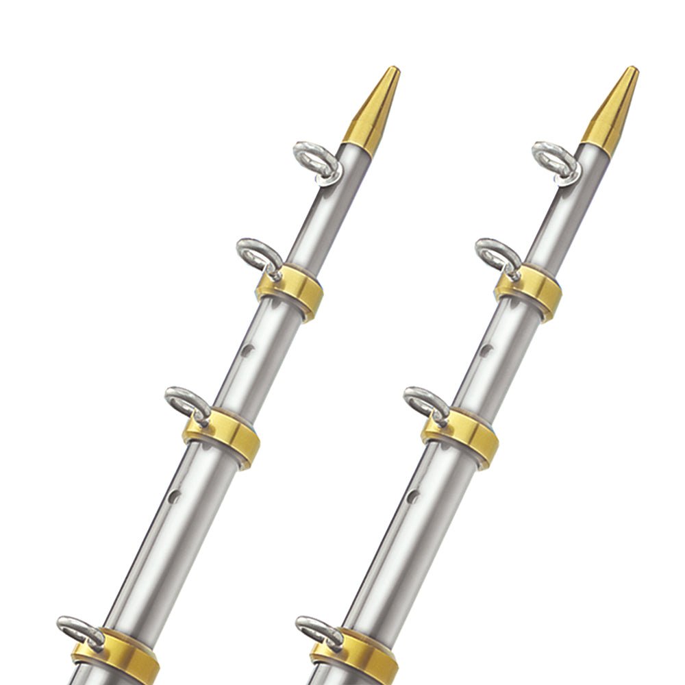 TACO 15' Telescopic Outrigger Poles 1-1/8" - Silver/Gold [OT-0441VEL15] - Houseboatparts.com