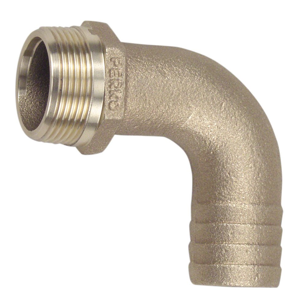 Perko 1-1/2" Pipe to Hose Adapter 90 Degree Bronze MADE IN THE USA [0063DP8PLB] - Houseboatparts.com