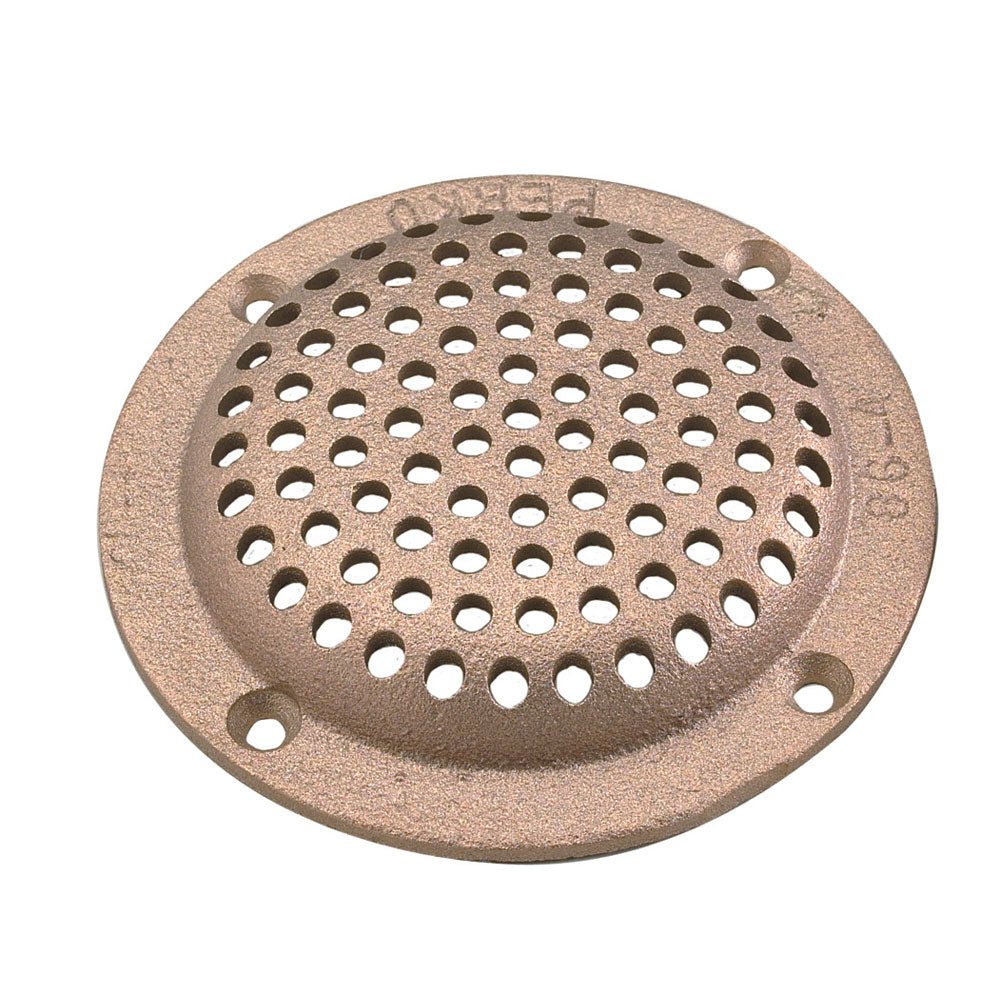 Perko 4" Round Bronze Strainer MADE IN THE USA [0086DP4PLB] - Houseboatparts.com