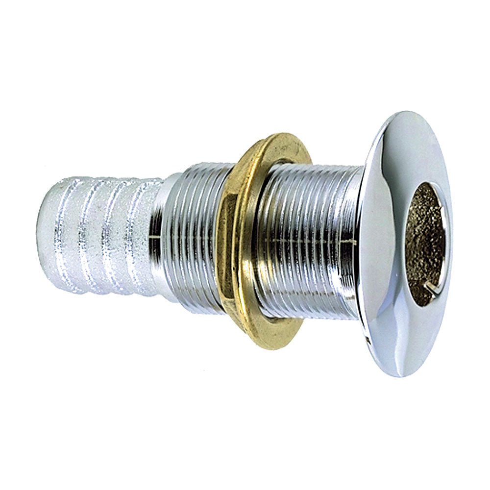 Perko 5/8" Thru-Hull Fitting f/ Hose Chrome Plated Bronze MADE IN THE USA [0350004DPC] - Houseboatparts.com