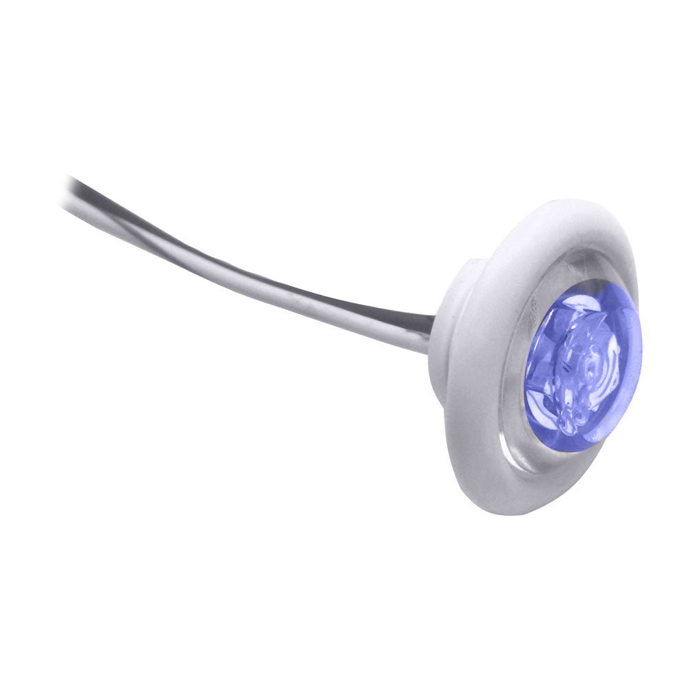 Innovative Lighting LED Bulkhead/Livewell Light "The Shortie" Blue LED w/ White Grommet [011-2540-7] - Houseboatparts.com