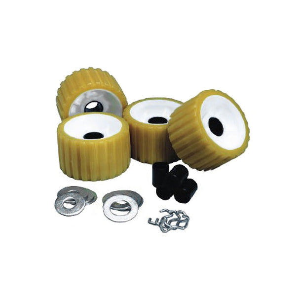 C.E. Smith Ribbed Roller Replacement Kit - 4 Pack - Gold [29310] - Houseboatparts.com