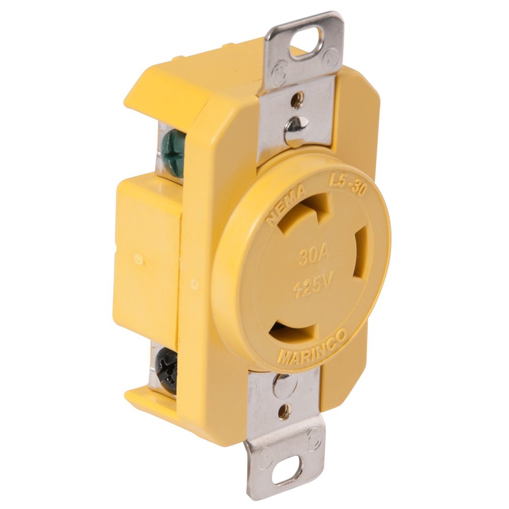 Marinco 305CRR 30A Receptacle - Yellow - 125V [305CRR] - Houseboatparts.com