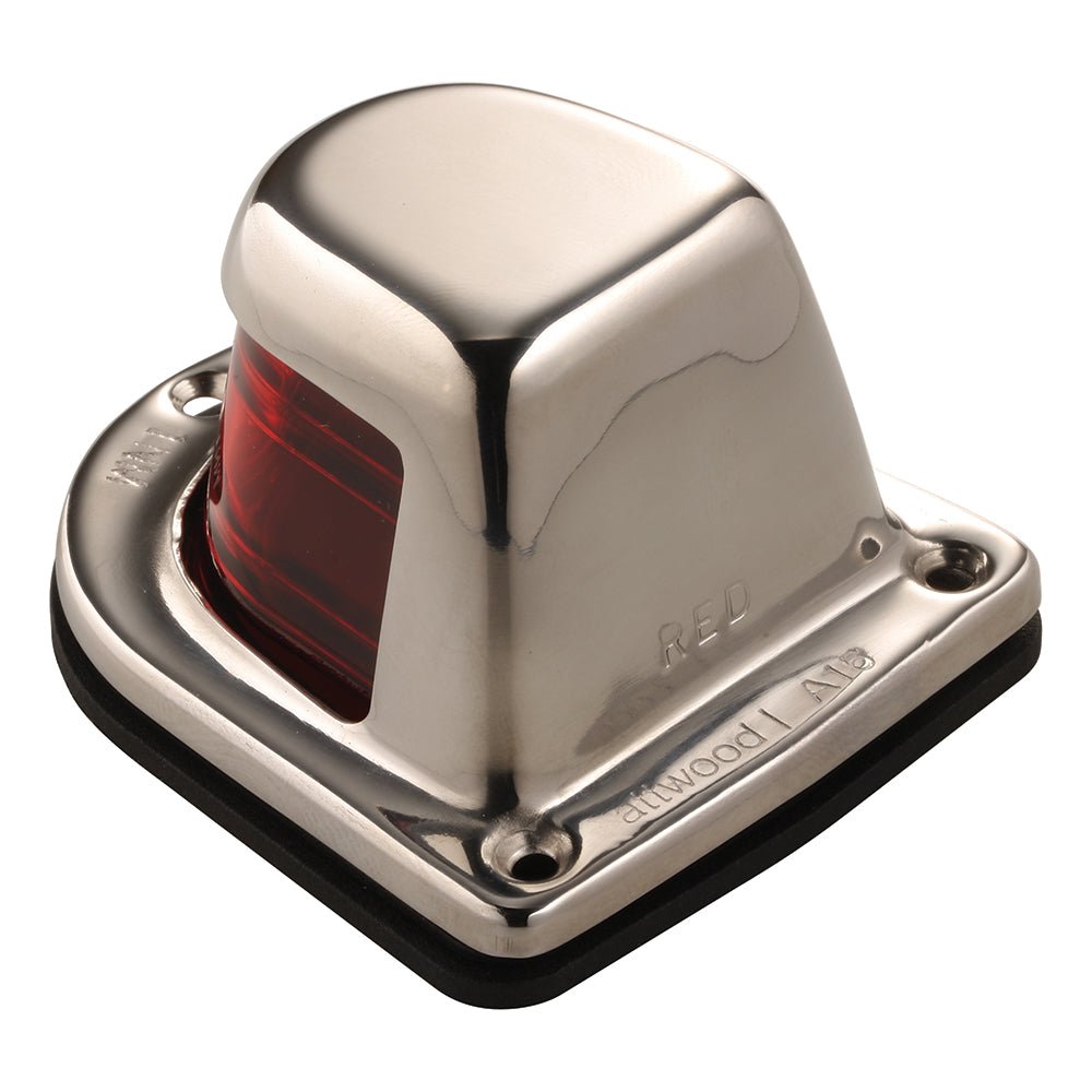 Attwood 1-Mile Deck Mount, Red Sidelight - 12V - Stainless Steel Housing [66319R7] - Houseboatparts.com