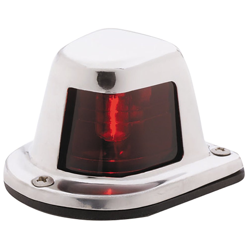 Attwood 1-Mile Deck Mount, Red Sidelight - 12V - Stainless Steel Housing [66319R7] - Houseboatparts.com