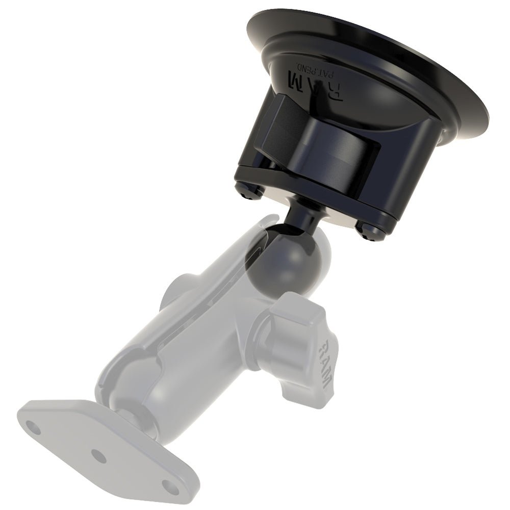 RAM Mount 3.25" Diameter Suction Cup Twist Lock Mount w/1" Ball [RAM-B-224-1U] - Houseboatparts.com