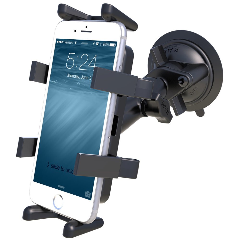 RAM Mount Universal Finger Grip Holder Suction Cup Mount [RAM-B-166-UN4U] - Houseboatparts.com