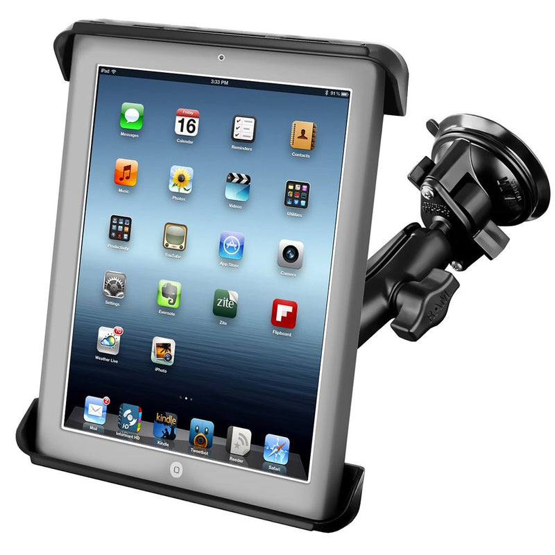 RAM Mount Tab-Tite iPad / HP TouchPad Cradle Twist Lock Suction Cup Mount [RAM-B-166-TAB3U] - Houseboatparts.com