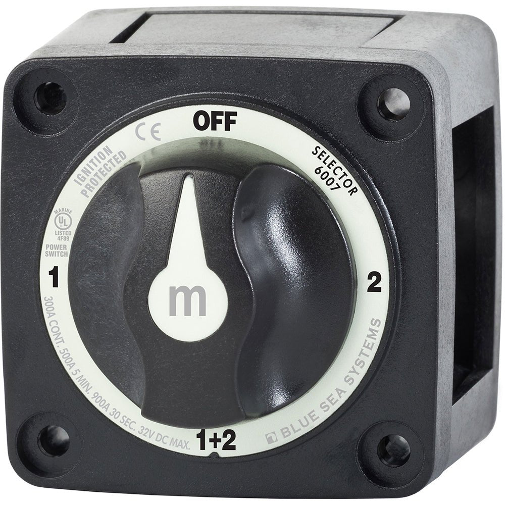 Blue Sea 6007200 Battery Switch Mini - 4 Position - Black [6007200] - Houseboatparts.com