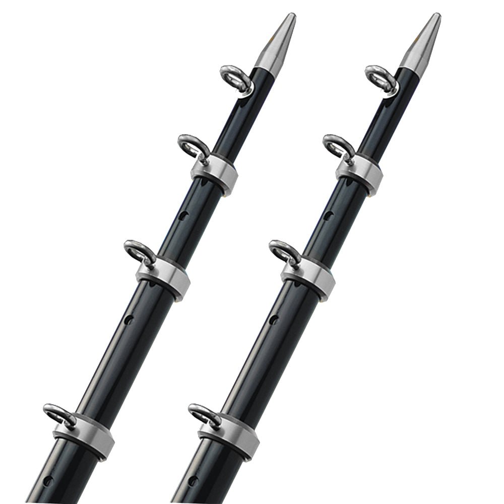 TACO 15' Telescopic Outrigger Poles HD 1-1/2" - Black/Silver [OT-0542BKA15-HD] - Houseboatparts.com