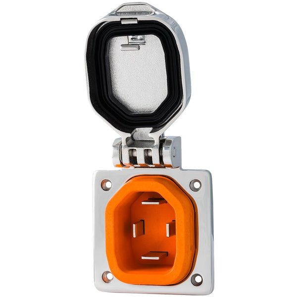 SmartPlug 50 AMP Male Inlet Cover - Stainless Steel [BM50S] - Houseboatparts.com