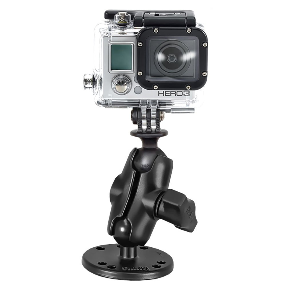 RAM Mount GoPro Hero Short Arm Flat Surface Mount [RAM-B-138-A-GOP1U] - Houseboatparts.com