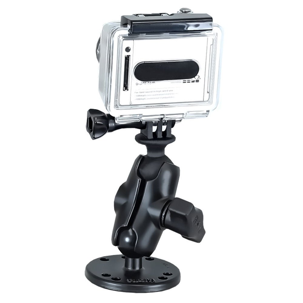 RAM Mount GoPro Hero Short Arm Flat Surface Mount [RAM-B-138-A-GOP1U] - Houseboatparts.com