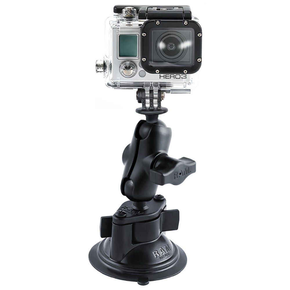 RAM Mount GoPro Hero Short Arm Suction Cup Mount [RAM-B-166-A-GOP1U] - Houseboatparts.com