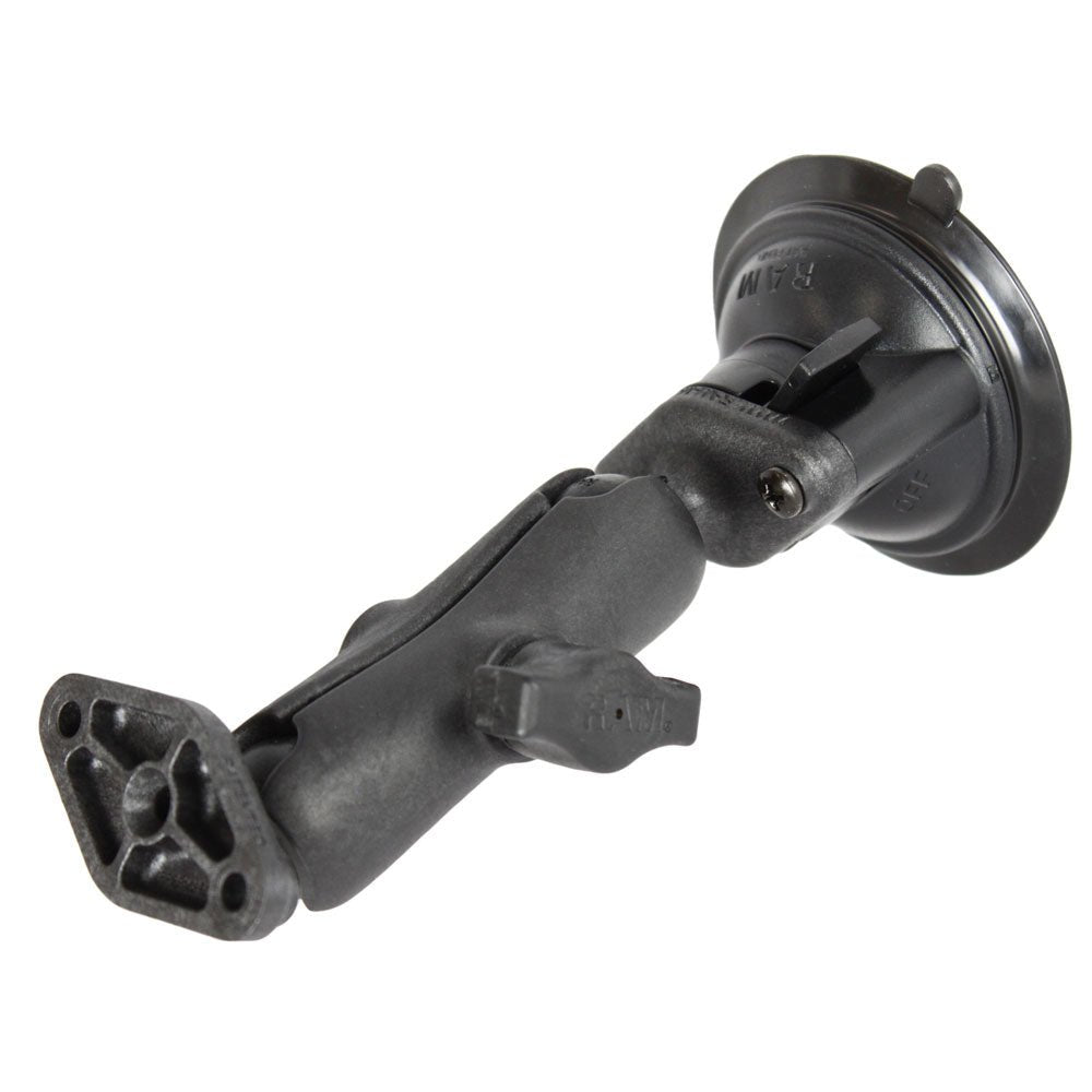RAM Mount Composite Twist Lock Suction Cup w/Double Socket Arm & Double Base Adapter [RAP-B-166U] - Houseboatparts.com