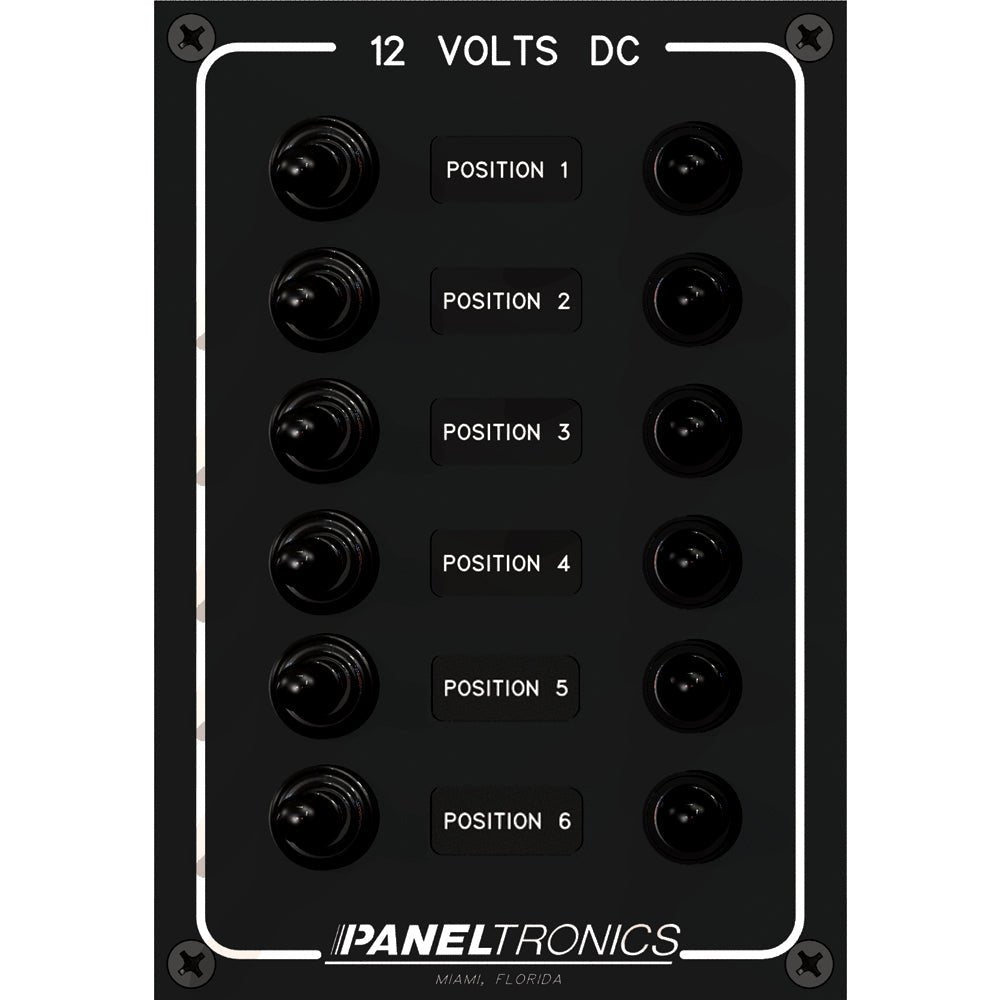 Paneltronics Waterproof Panel - DC 6-Position Toggle Switch & Circuit Breaker [9960016B] - Houseboatparts.com