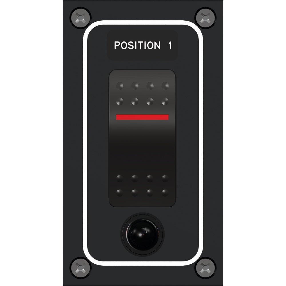 Paneltronics Waterproof Panel - DC 1-Position Illuminated Rocker Switch & Circuit Breaker [9960021B] - Houseboatparts.com