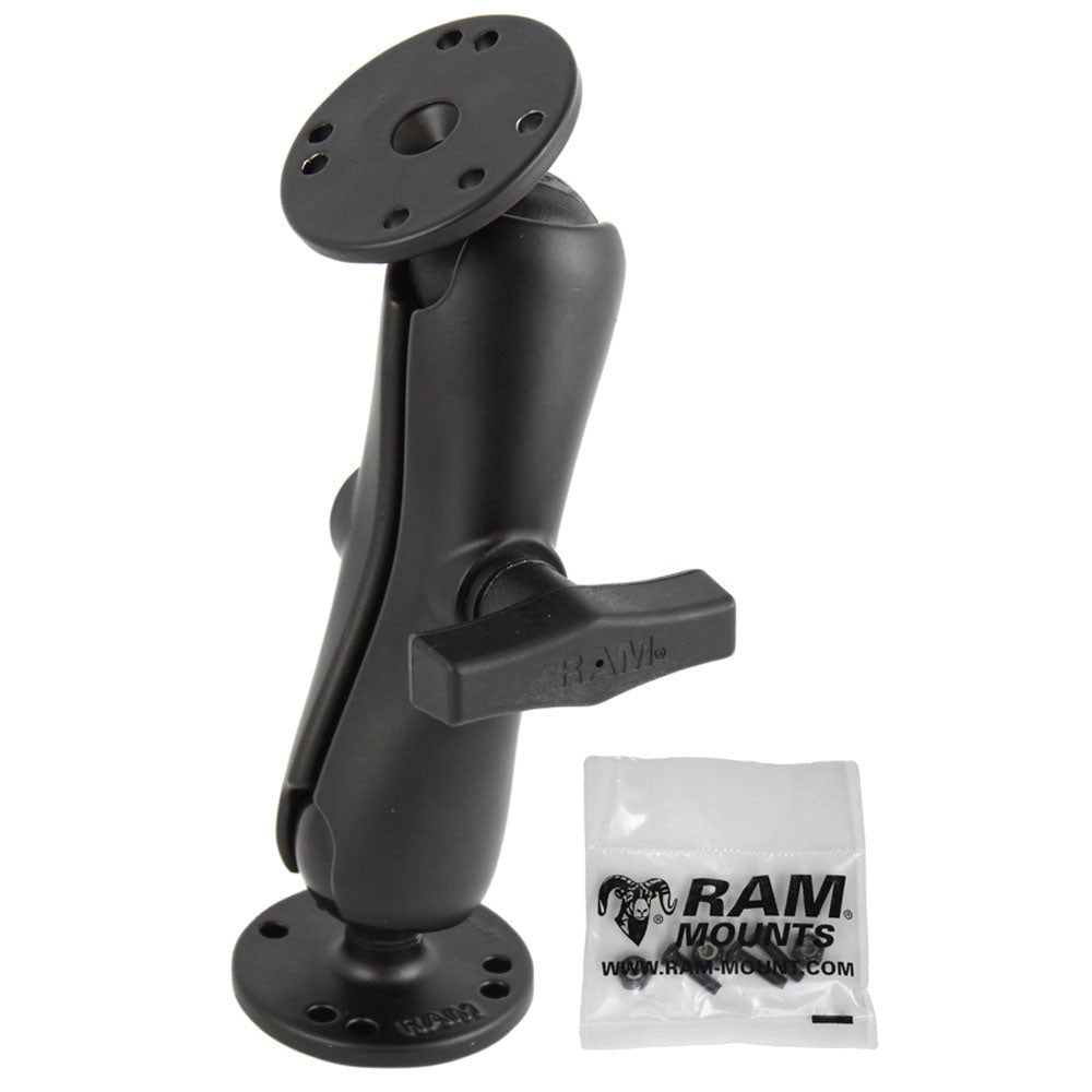 RAM Mount 1.5" Double Ball Mount with Hardware for Garmin Striker + More [RAM-101-G4] - Houseboatparts.com