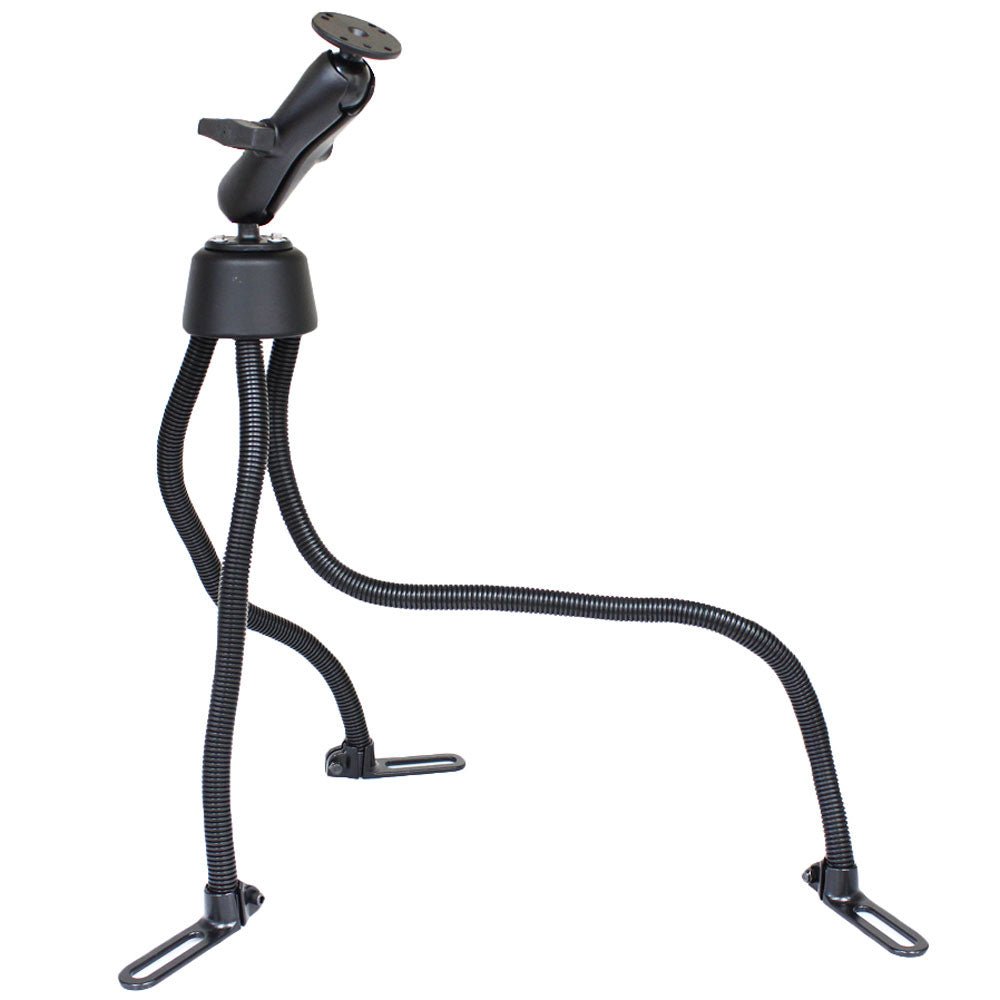 RAM Mount POD III Universal No-Drill Mount w/Double Socket Arm & 2 2.5" Round Bases - AMPs Pattern [RAM-316-3-202U] - Houseboatparts.com