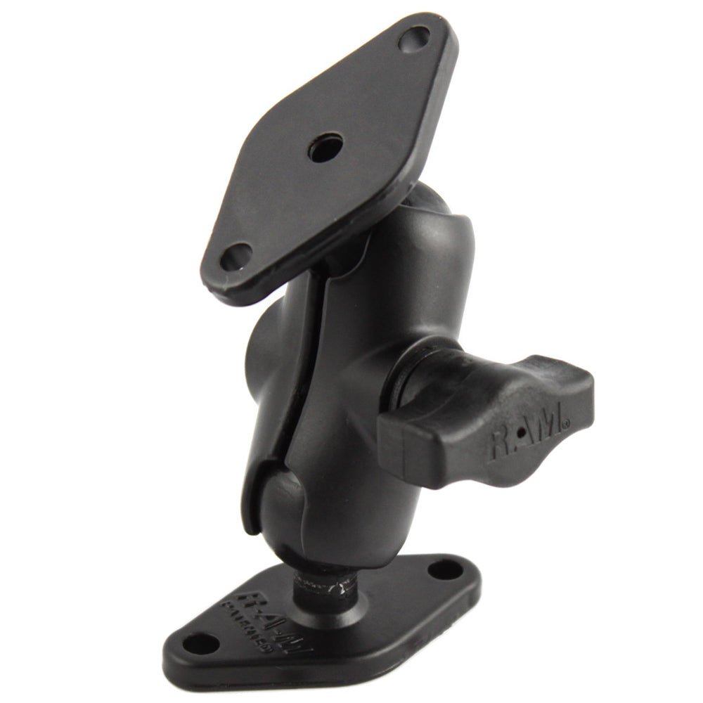 RAM Mount 1" Diameter Ball Mount w/Short Arm & 2 Diamond Bases [RAM-B-102U-A] - Houseboatparts.com