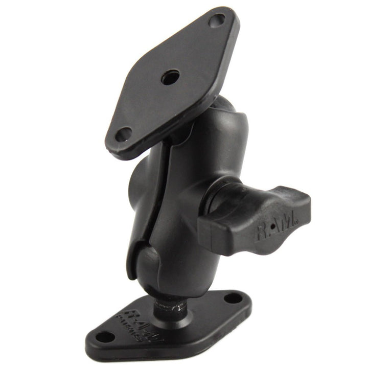 RAM Mount 1" Diameter Ball Mount w/Short Arm & 2 Diamond Bases [RAM-B-102U-A] - Houseboatparts.com