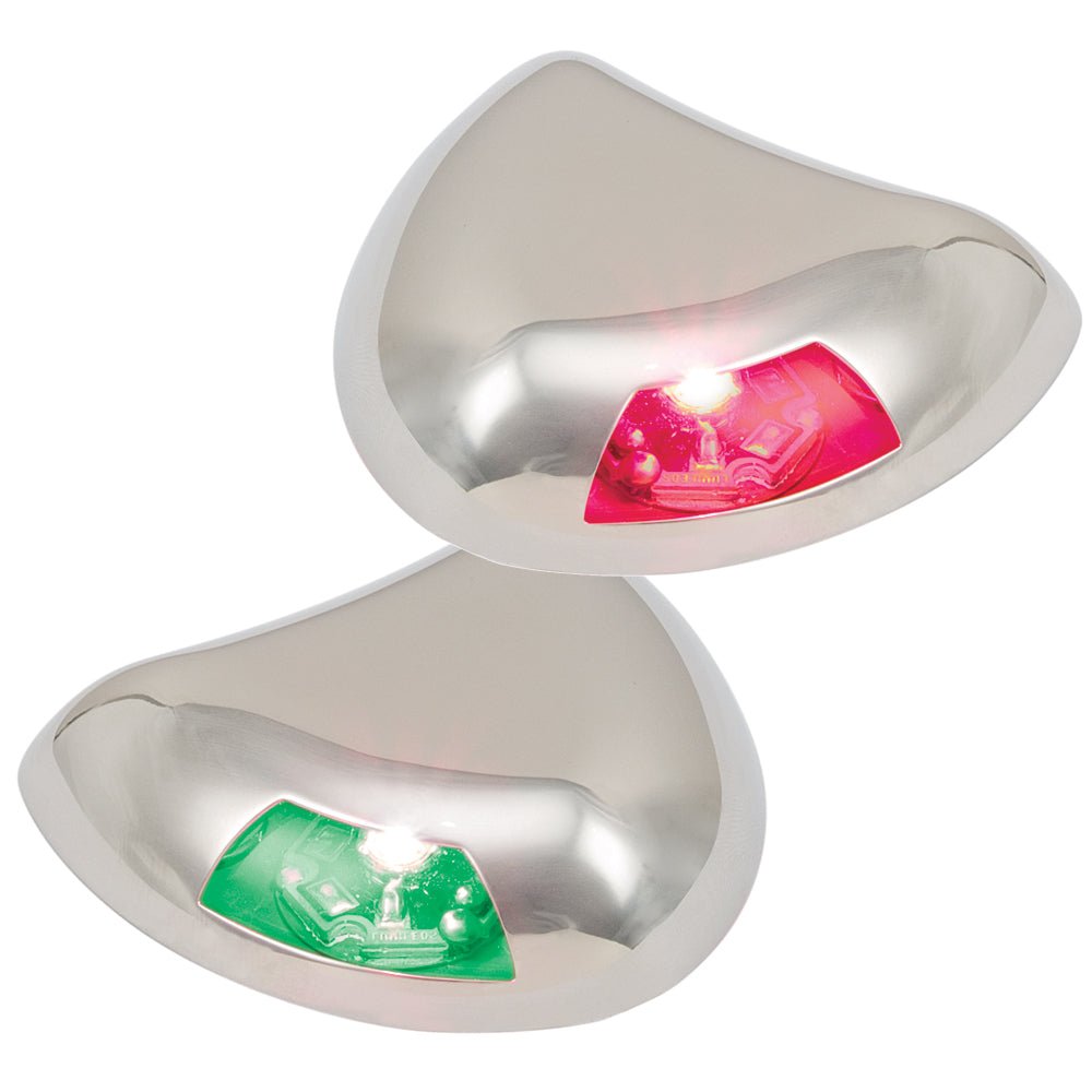 Perko Stealth Series LED Side Lights - Horizontal Mount - Red/Green [0616DP2STS] - Houseboatparts.com