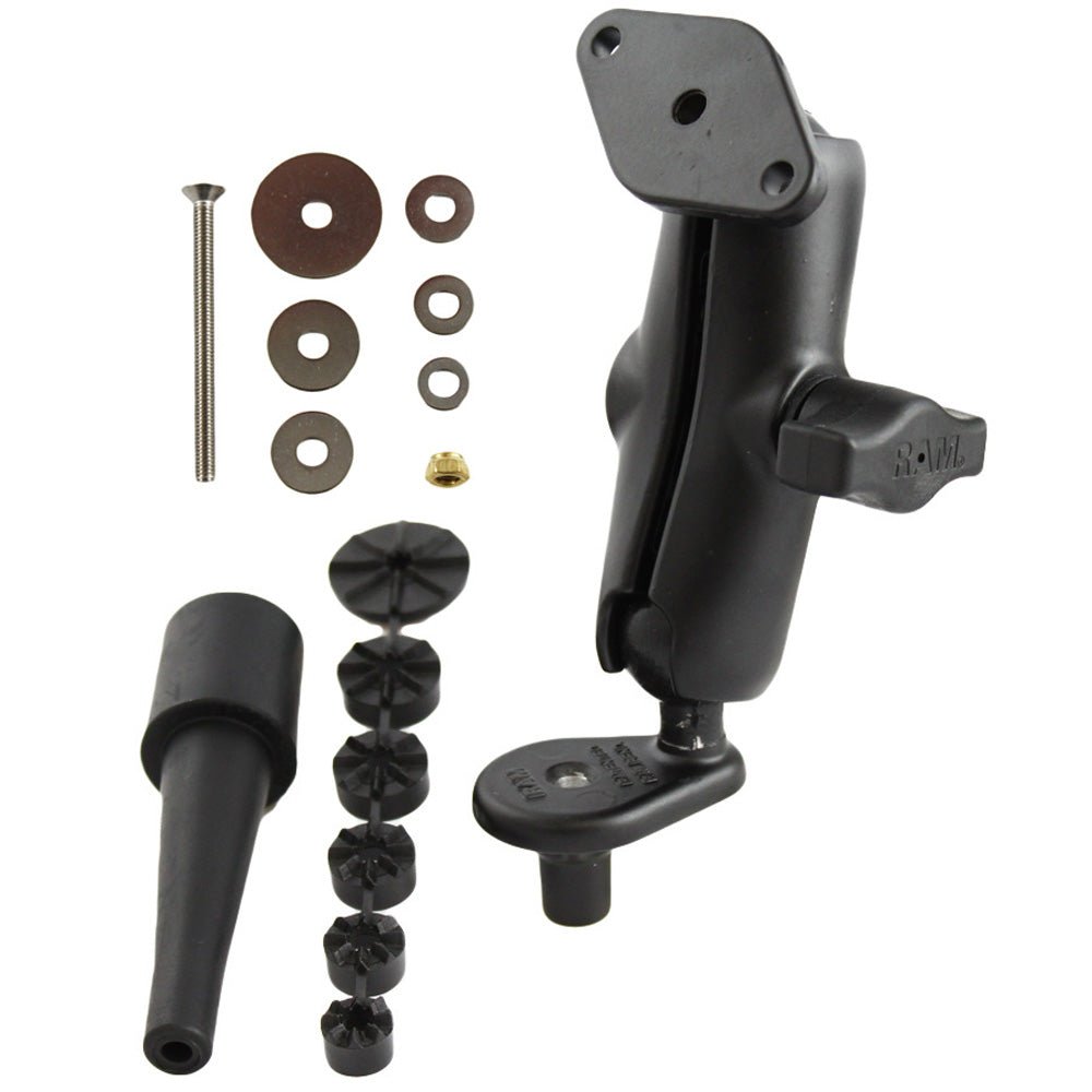 RAM Mount Fork Stem Motorcycle Base w/Double Socket Diamond [RAM-B-176U] - Houseboatparts.com