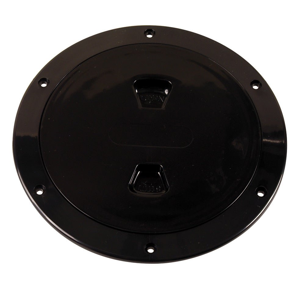 Beckson 6" Smooth Center Screw-Out Deck Plate - Black [DP60-B] - Houseboatparts.com