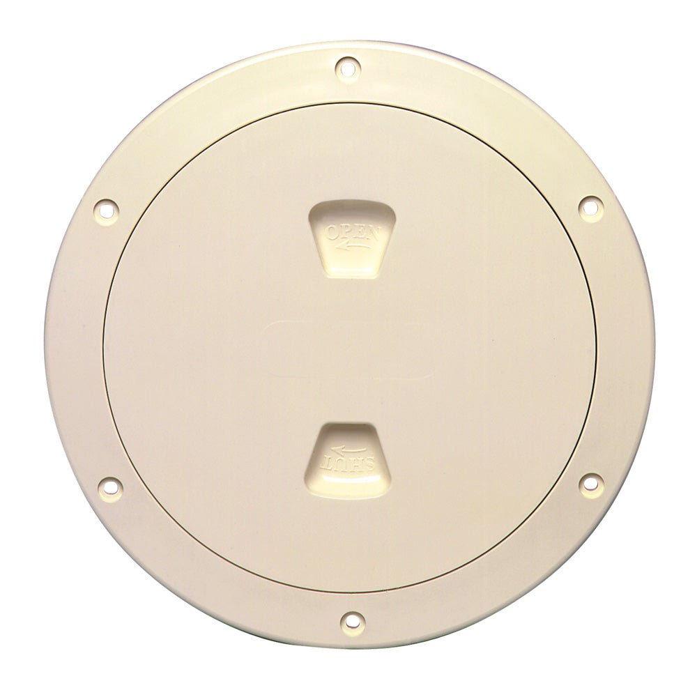 Beckson 6" Smooth Center Screw-Out Deck Plate - Beige [DP60-N] - Houseboatparts.com