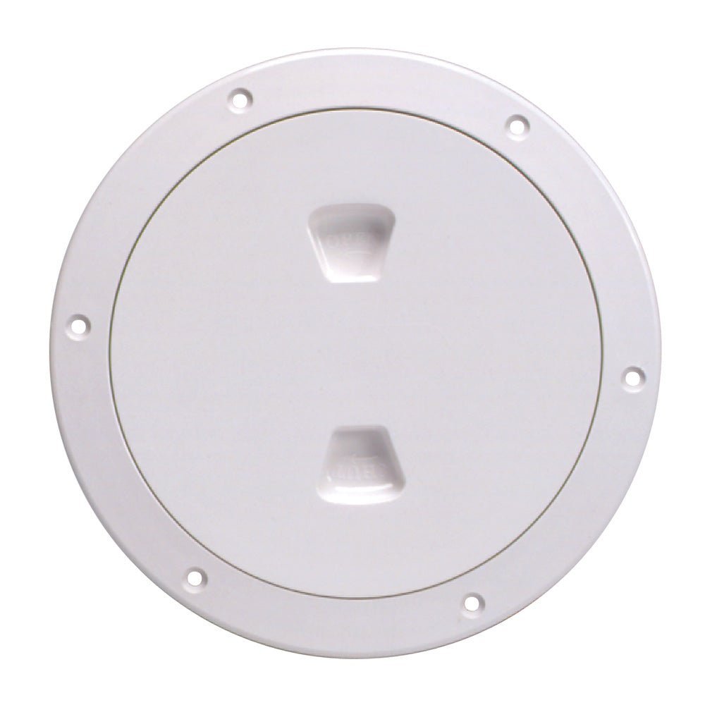 Beckson 6" Smooth Center Screw-Out Deck Plate - White [DP60-W] - Houseboatparts.com