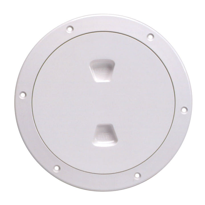 Beckson 6" Smooth Center Screw-Out Deck Plate - White [DP60-W] - Houseboatparts.com