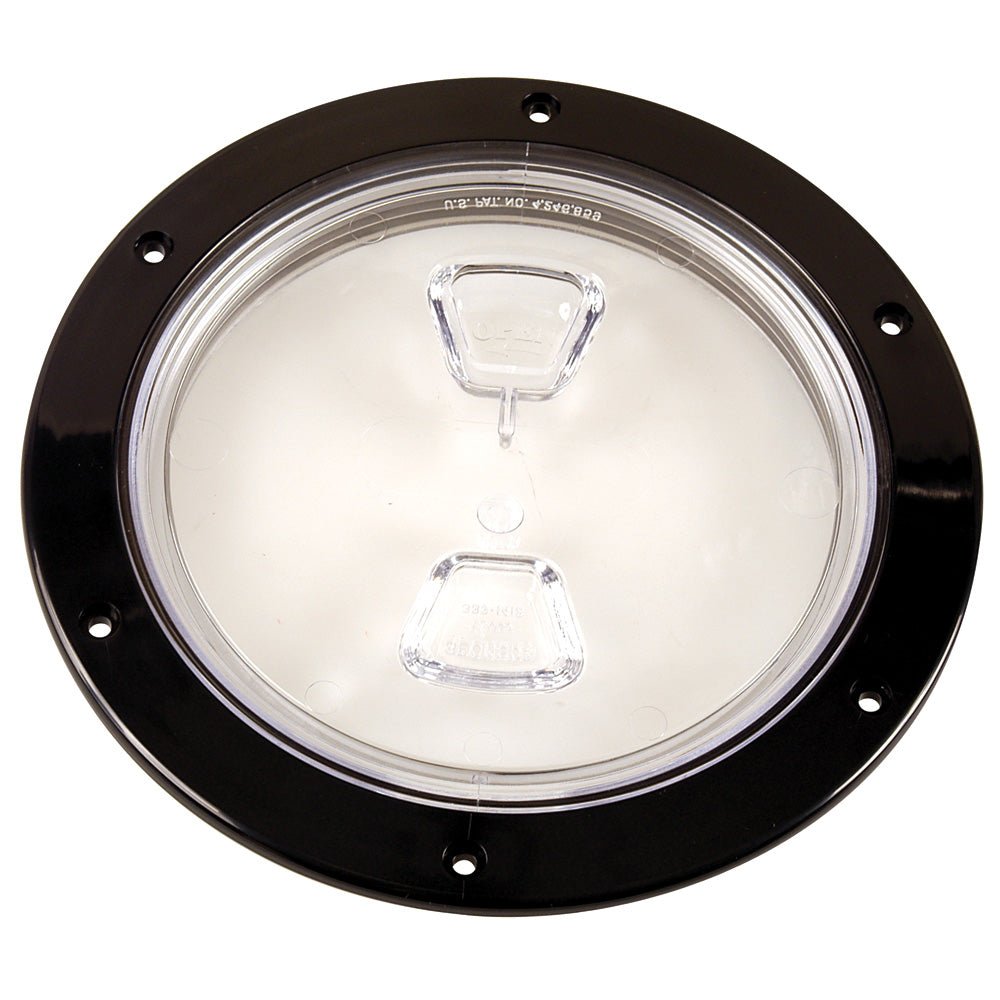 Beckson 6" Clear Center Screw-Out Deck Plate - Black [DP60-B-C] - Houseboatparts.com