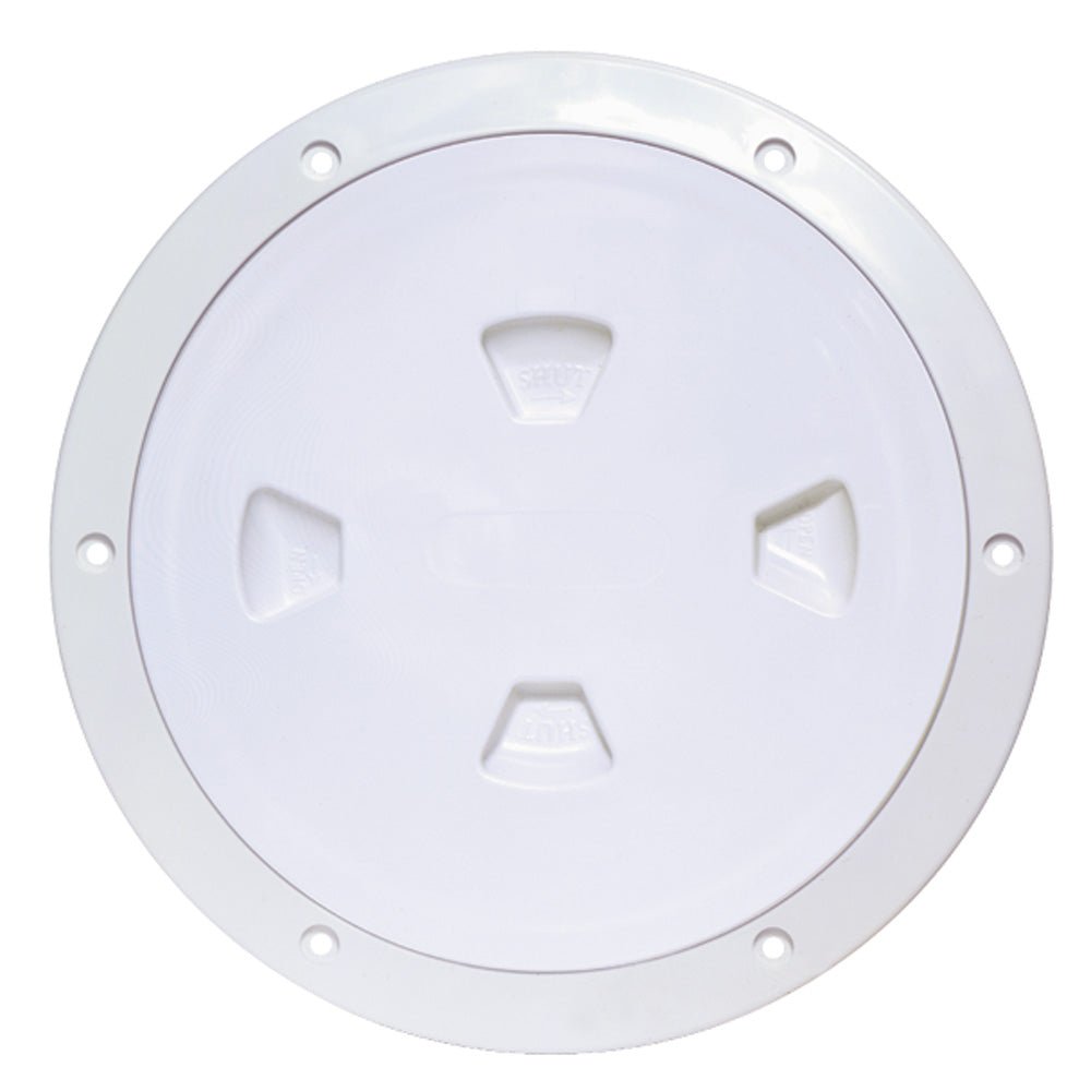 Beckson 8" Smooth Center Screw-Out Deck Plate - White [DP80-W] - Houseboatparts.com