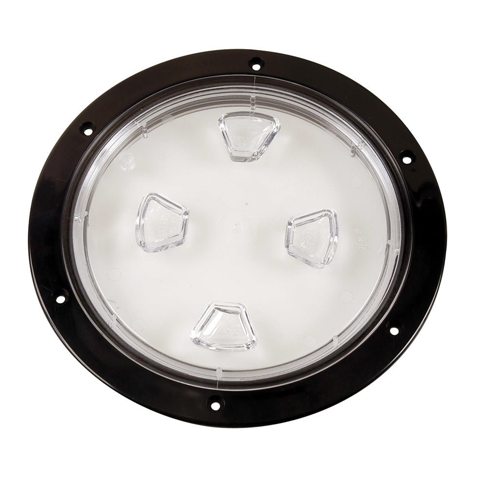 Beckson 8" Clear Center Screw-Out Deck Plate - Black [DP80-B-C] - Houseboatparts.com