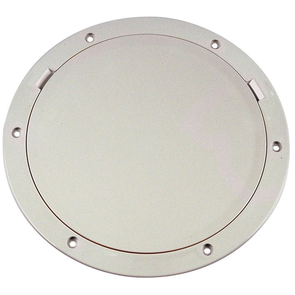 Beckson 8" Smooth Center Pry-Out Deck Plate - White [DP81-W] - Houseboatparts.com