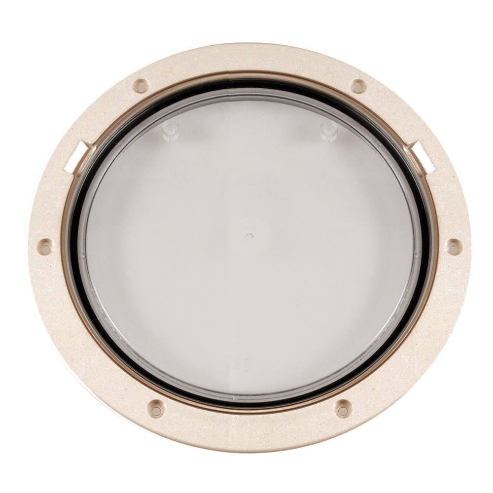 Beckson 8" Clear Center Pry-Out Deck Plate - Beige [DP81-N-C] - Houseboatparts.com