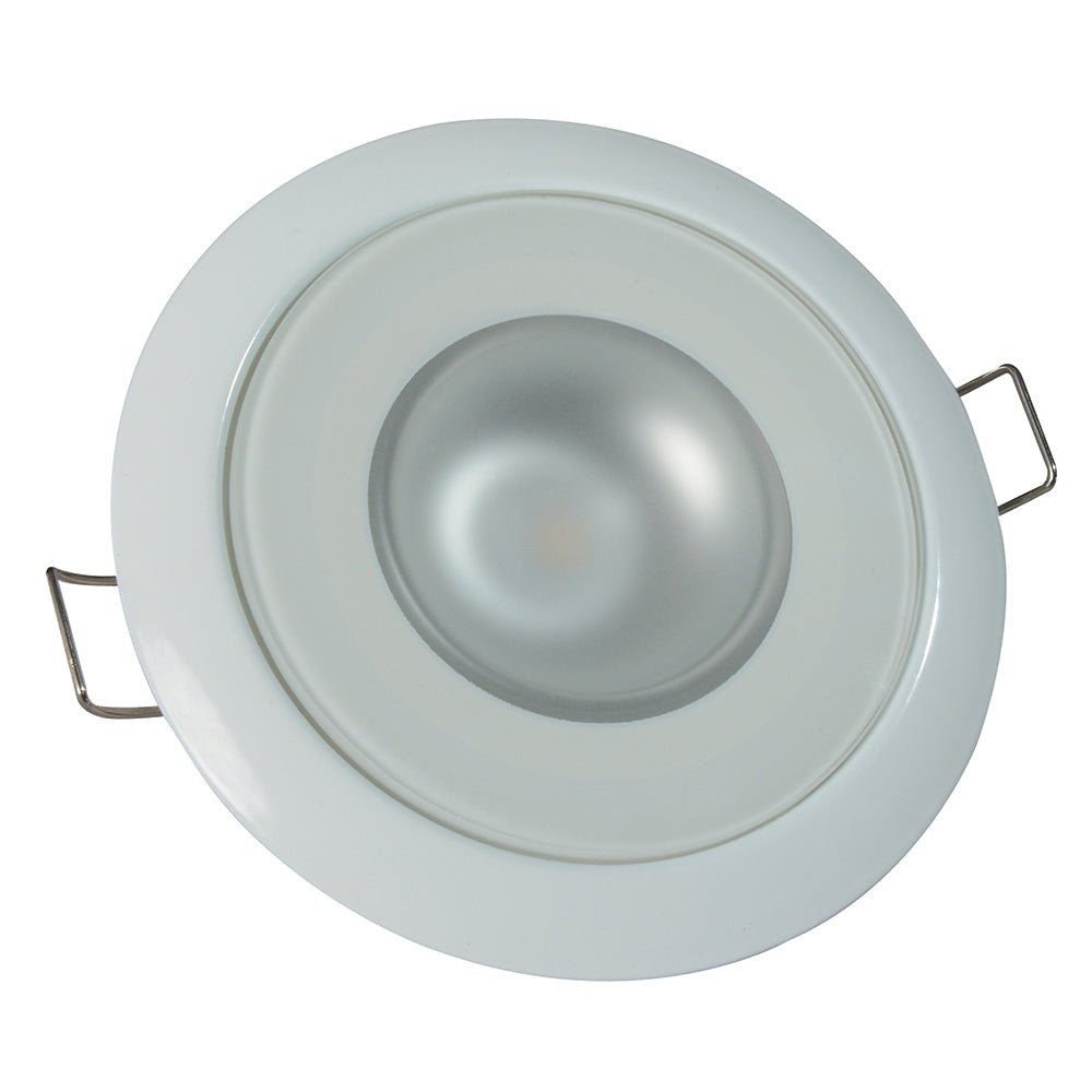 Lumitec Mirage - Flush Mount Down Light - Glass Finish/White Bezel - 2-Color White/Blue Dimming [113121] - Houseboatparts.com