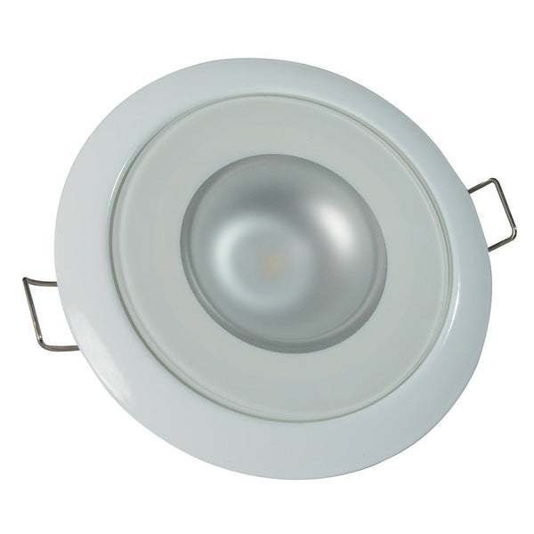 Lumitec Mirage - Flush Mount Down Light - Glass Finish/White Bezel - 3-Color Red/Blue Non-Dimming w/White Dimming [113128] - Houseboatparts.com